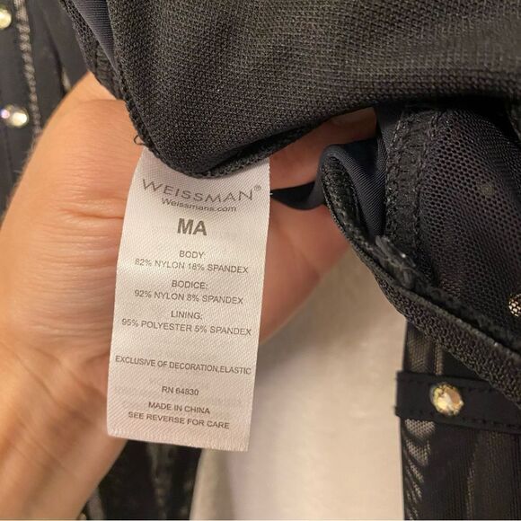 WEISSMAN Elite Dance Costume black caged unitard jumpsuit Intentions MT10574 MA - Picture 11 of 13